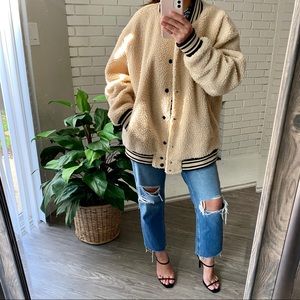 🎉SOLD🎉Cream Sherpa / Teddy Bomber Jacket